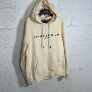 Tommy Hilfiger Men's Embroidered Logo Hoodie - Calico(cream)  XXL